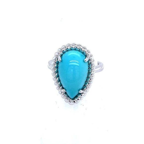 Natural Persian Turquoise Ring 6  14k W Gold 6.21 TCW Certified $4,250 221276 - Picture 1 of 14